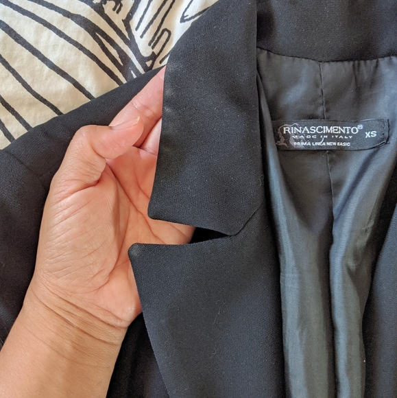 Rinascimento Italy Long Black Blazer - Picture 7 of 9